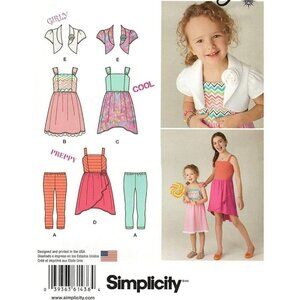 Simplicity Sewing Pattern 1436 Bolero Dress Leggings Girls Size 3-6